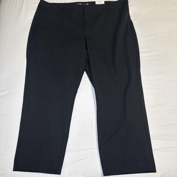 Old Navy High Rise Pixie Pants Womens Plus Size 24 Black Never Fade Trouser NWT - Picture 1 of 14